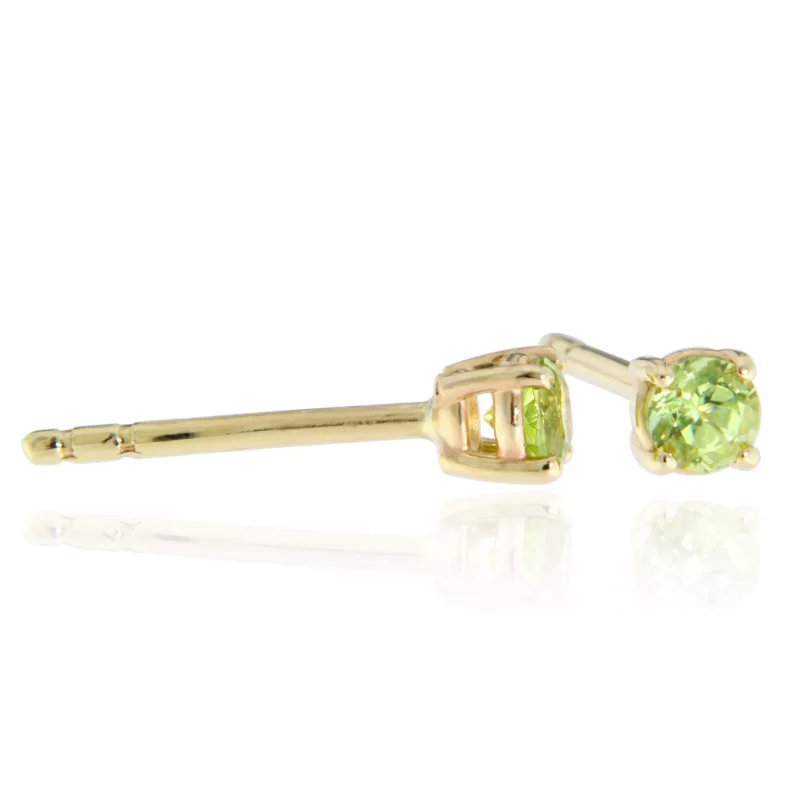 Cercei Stud Surub Aur 14k Peridot Natural - Vibratie si Prospetime