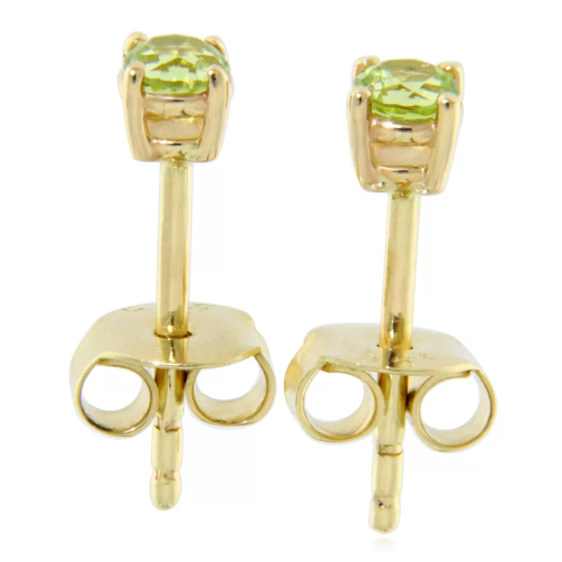 Cercei Stud Surub Aur 14k Peridot Natural - Vibratie si Prospetime