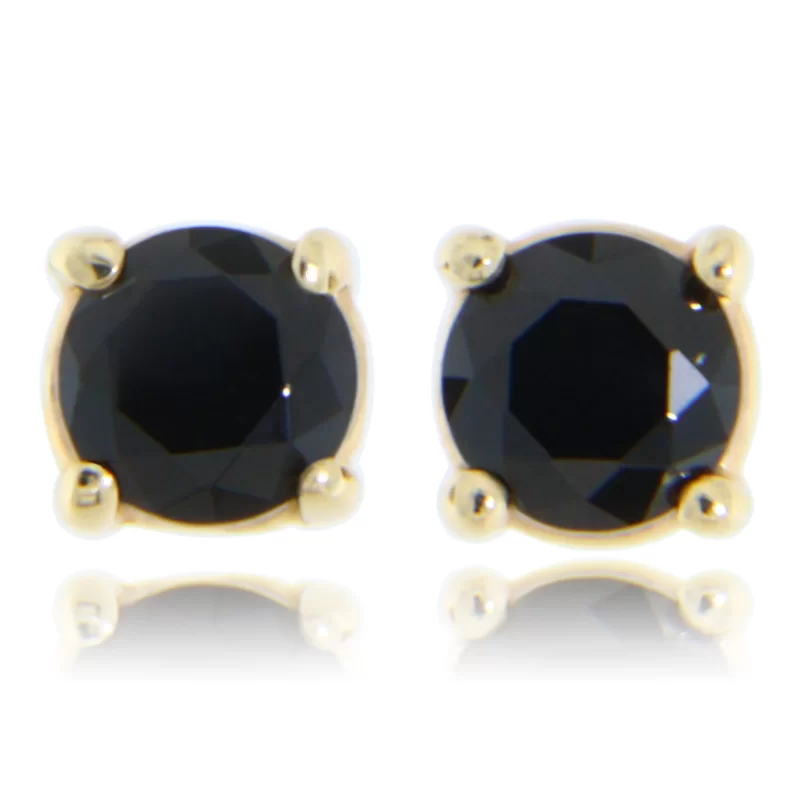 Cercei Stud Surub Aur 14k Onix Natural - Contrast Elegant