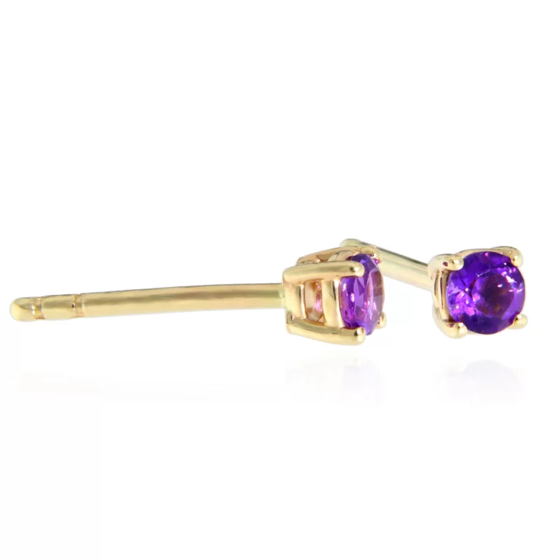 Cercei Stud Surub Aur 14k cu Ametist Natural – Calm Linistitor