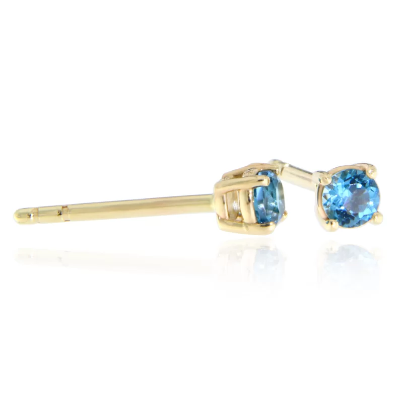 Cercei Stud Șurub Aur 14k cu Topaz London Natural - Lumina si Delicatete