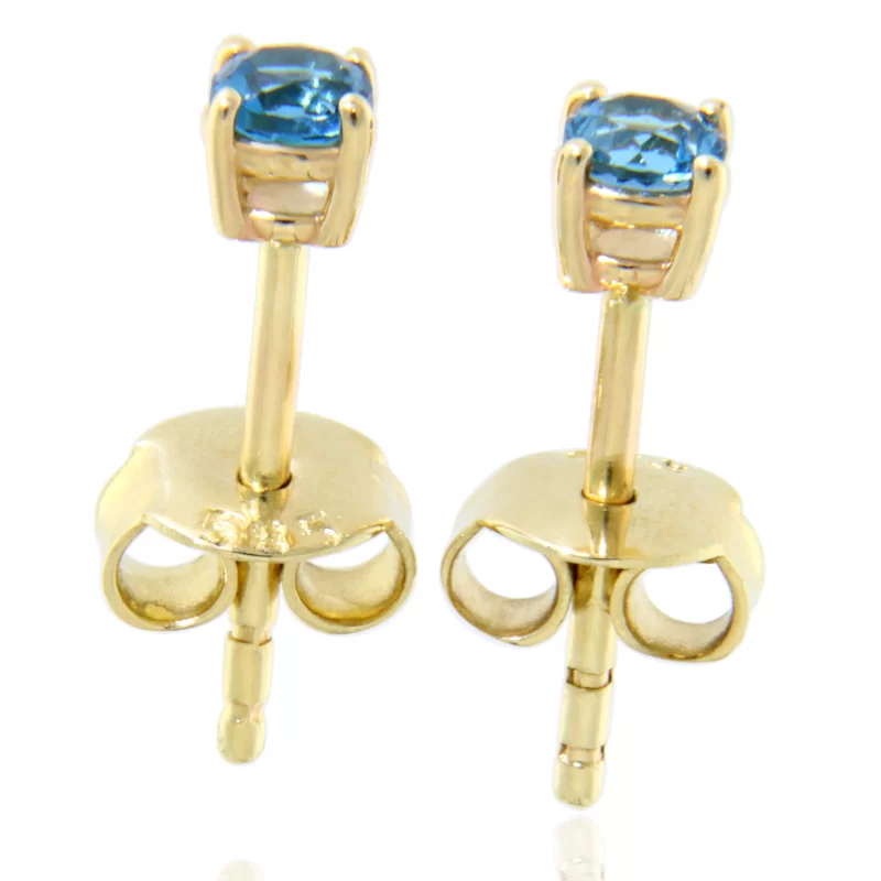 Cercei Stud Șurub Aur 14k cu Topaz London Natural - Lumina si Delicatete