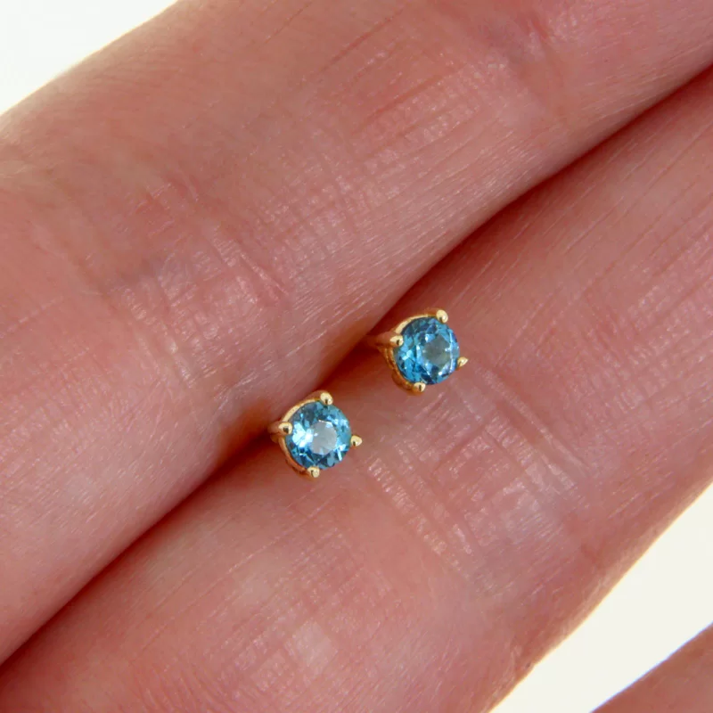 Cercei Stud Șurub Aur 14k cu Topaz London Natural - Lumina si Delicatete