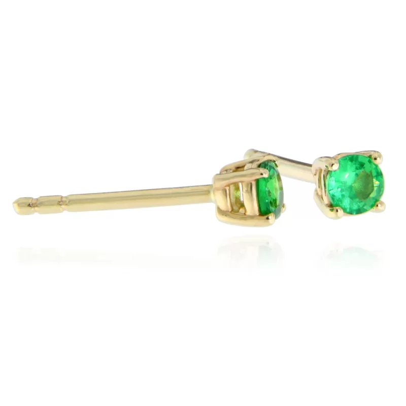 Cercei Stud Surub Aur 14k Granat Tsavorit Natural - Energie Verde