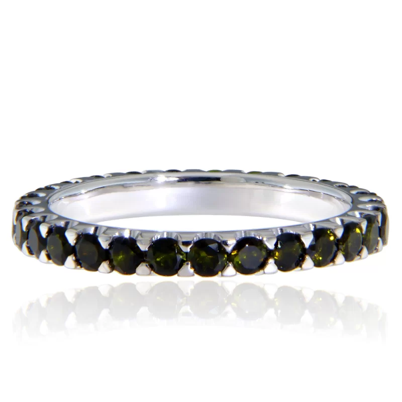 Inel Eternity Aur Alb 14k Turmalina Verde Naturala - Stralucire Eterna