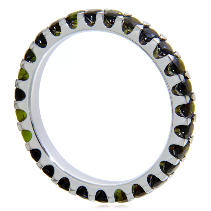 Inel Eternity Aur Alb 14k Turmalina Verde Naturala - Stralucire Eterna
