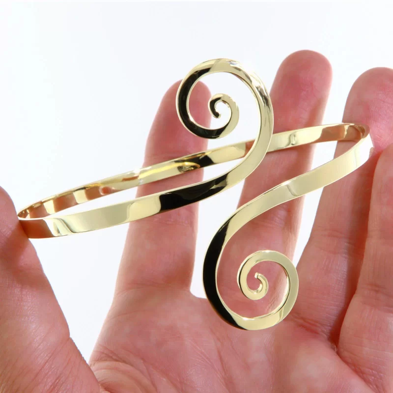 Bratara Aur Galben 14k pentru Brat Handmade Spirale - Eleganta si Energie