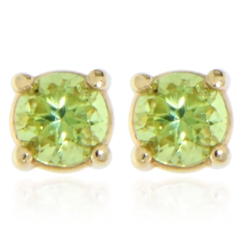 Cercei Stud Surub Aur 14k Peridot Natural - Vibratie si Prospetime