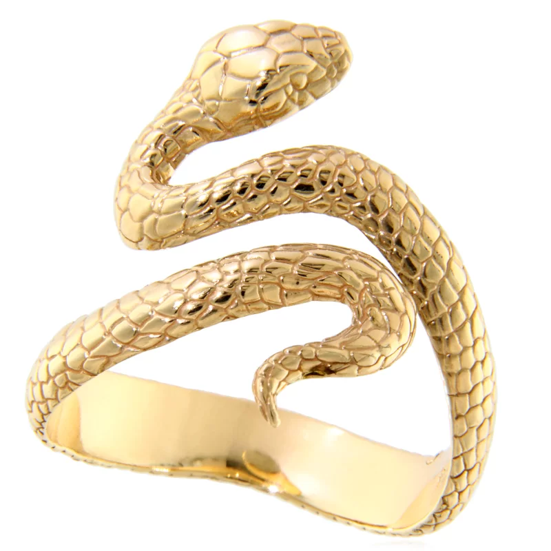 Inel Aur Galben 14k Snake Sarpe - Transformare si Putere Interioara
