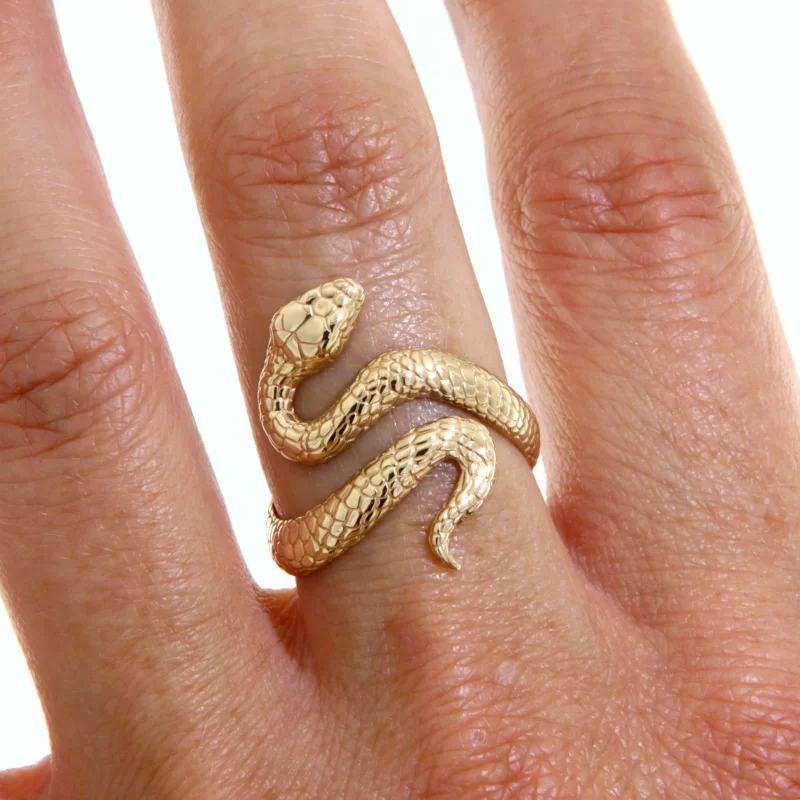  Inel Aur Galben 14k Snake Sarpe - Transformare si Putere Interioara