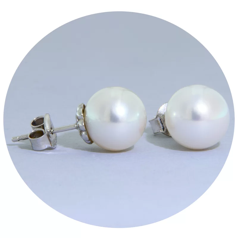 Cercei Stud Surub Aur 14K Perle Naturale de Cultura - Eleganta si Delicatete