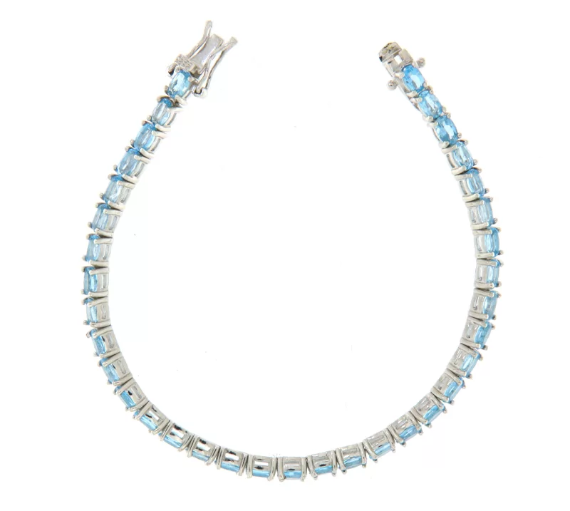 Bratara tennis Argint 925 Placat cu Rodiu Topaz Sky Natural - Eleganta si Stil