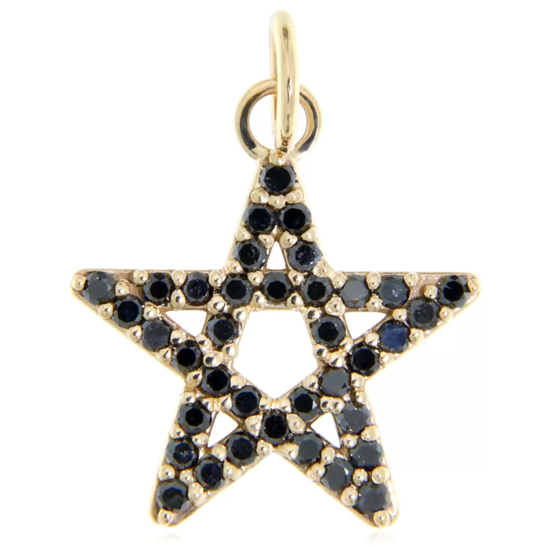Pandantiv Aur Galben 14k Diamante Naturale Star Shine