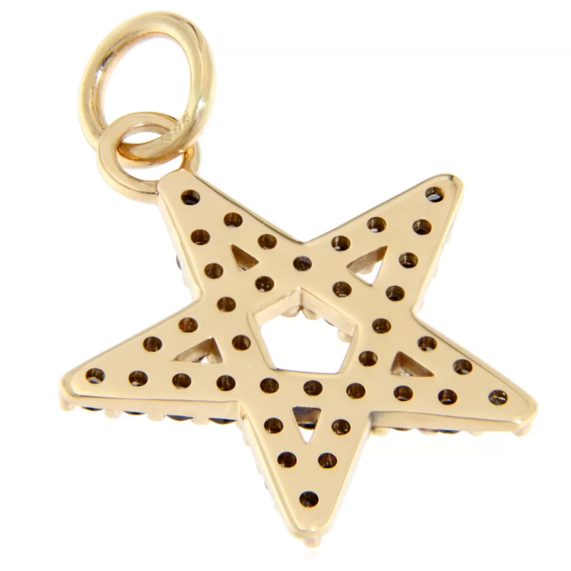 Pandantiv Aur Galben 14k Diamante Naturale Star Shine