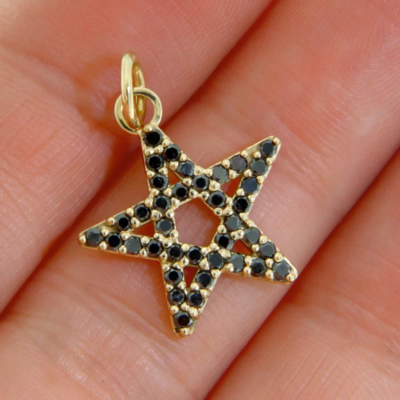 Pandantiv Aur Galben 14k Diamante Naturale Star Shine