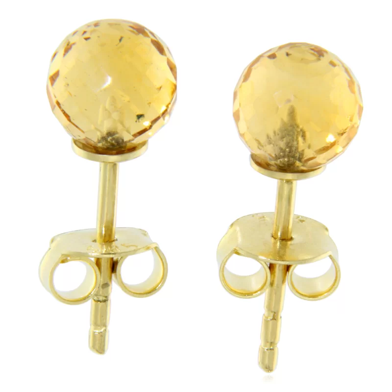 Cercei Stud Aur 14k Galben Citrin Natural - Accent Solar