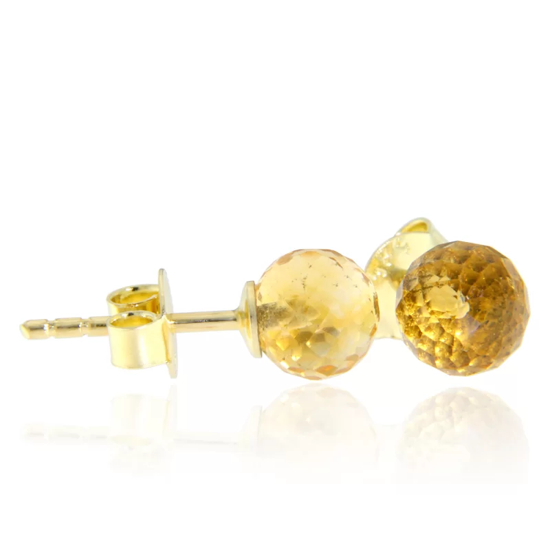 Cercei Stud Aur 14k Galben Citrin Natural - Accent Solar