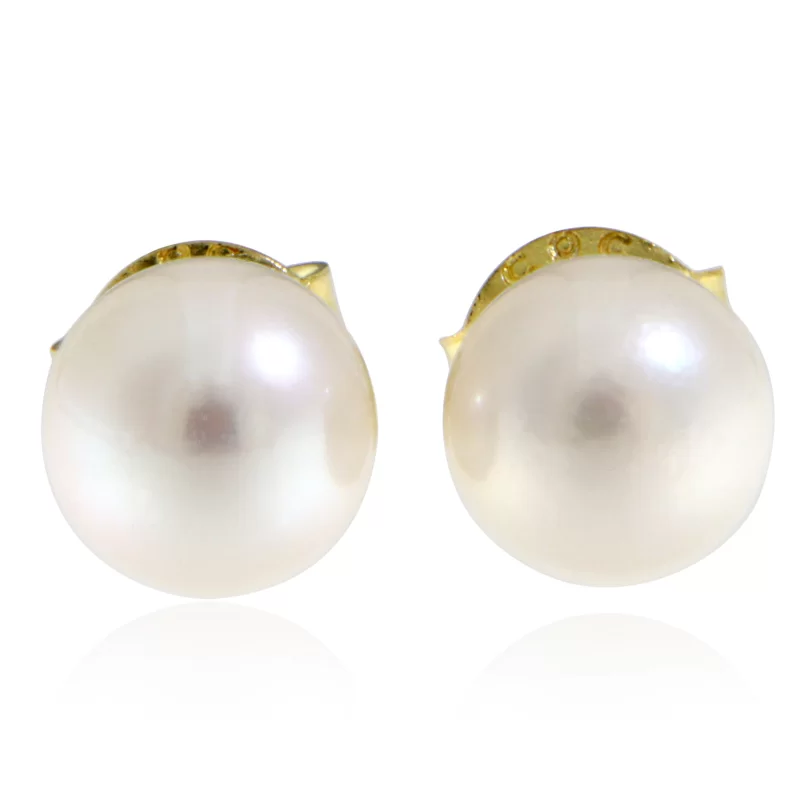Cercei Stud Aur Galben 14K cu Perla Naturala de Cultura - Gratie si Rafinament