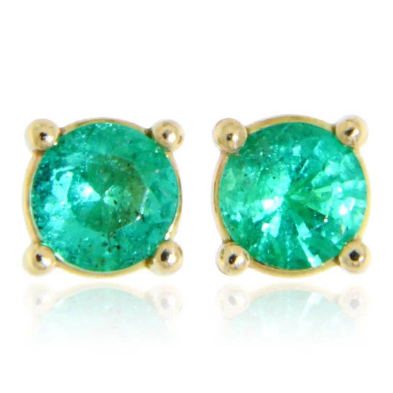 Cercei Aur 14k Smaralde Naturale de Zambia 4 mm - Energie Vibranta