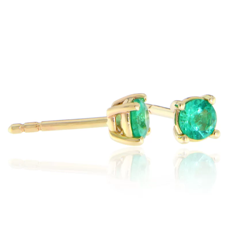 Cercei Aur 14k Smaralde Naturale de Zambia 4 mm - Energie Vibranta