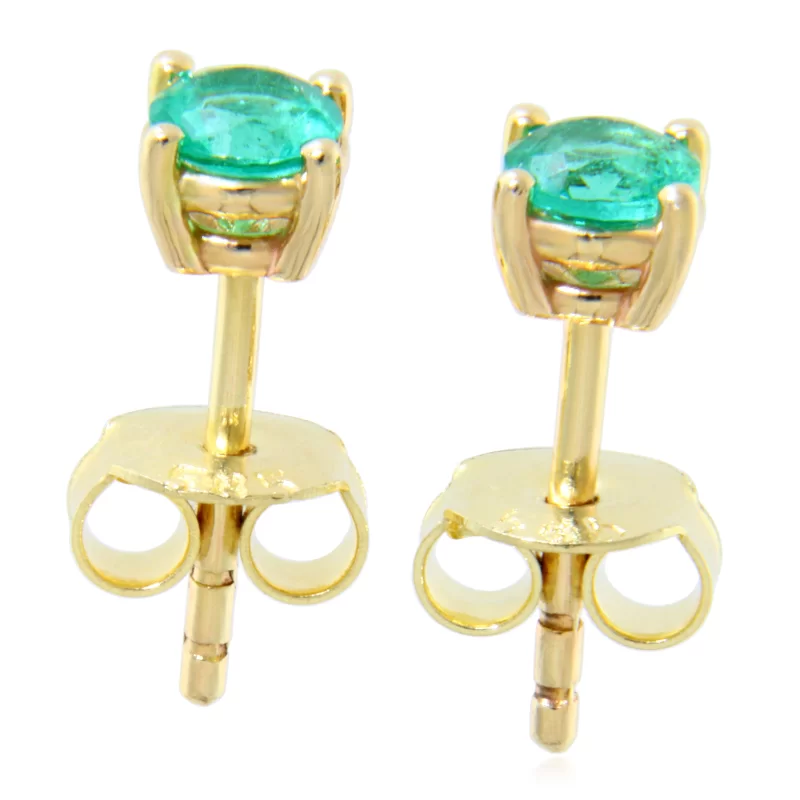 Cercei Aur 14k Smaralde Naturale de Zambia 4 mm - Energie Vibranta