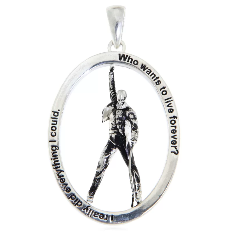 Pandantiv Argint 925 Sculptat Freddie Mercury Queen – Energie Rock si Libertate