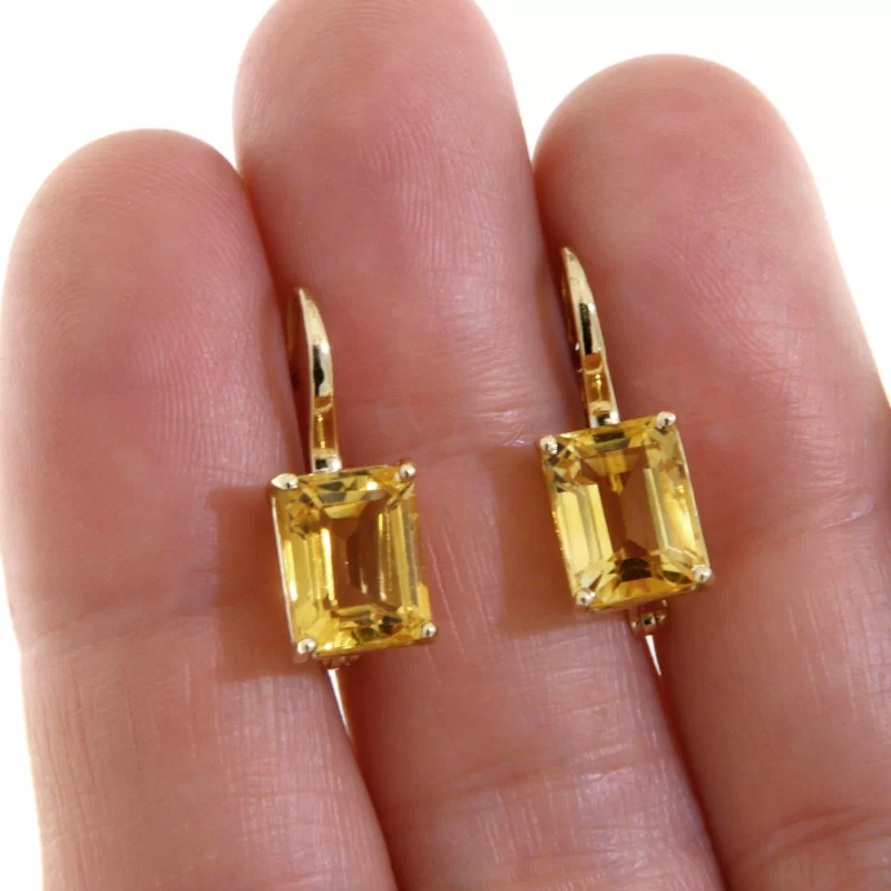 Cercei cu Tortite Aur 14k Citrin Natural - Stralucire Solara si Eleganta