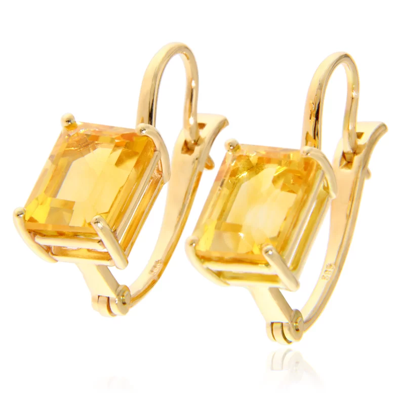 Cercei cu Tortite Aur 14k Citrin Natural - Stralucire Solara si Eleganta