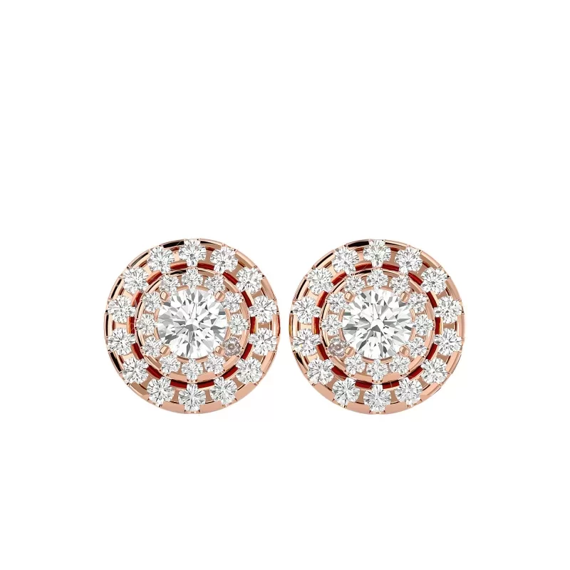 Cercei Aur Harmonious Halo Stud Aur 18k Pure Diamonds - Amanda