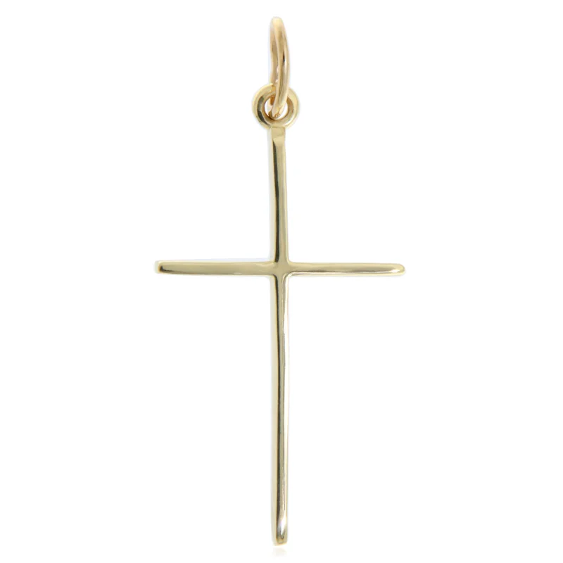  Pandantiv Aur Galben 14 k Cruce Ortodoxa Minimalista - Credinta si Protectie