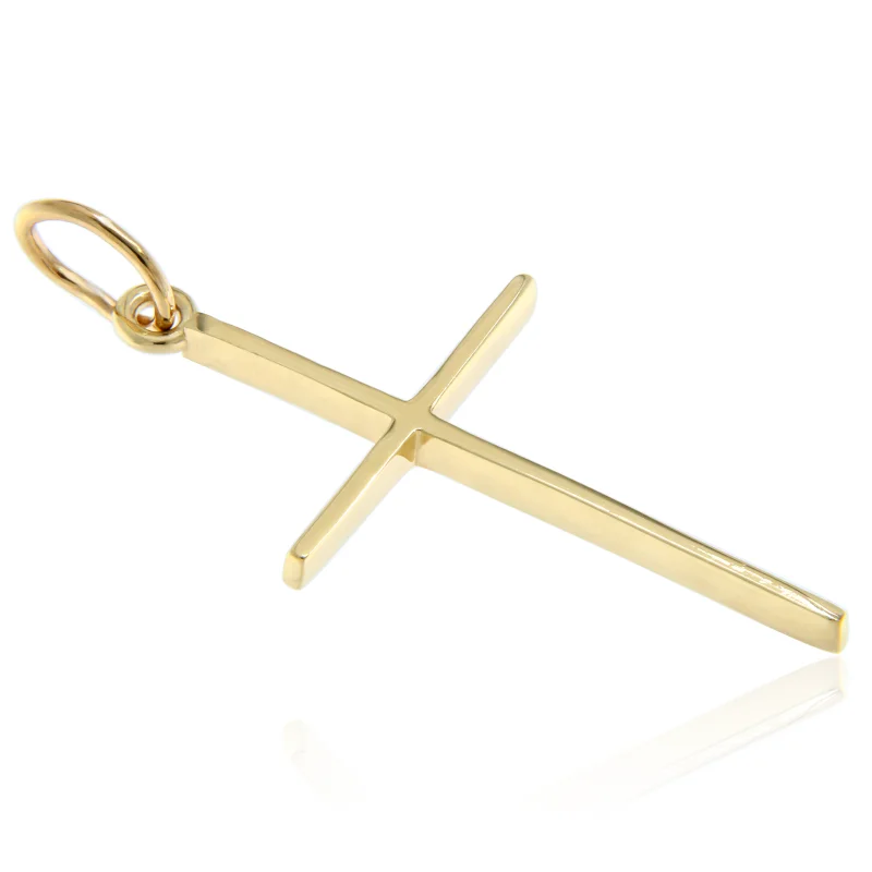  Pandantiv Aur Galben 14 k Cruce Ortodoxa Minimalista - Credinta si Protectie