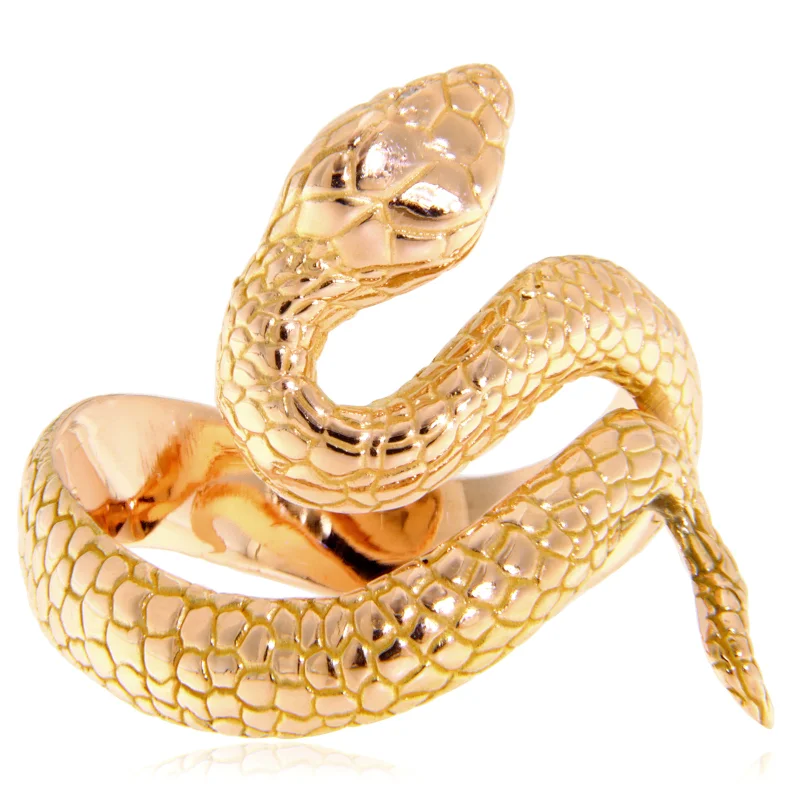  Inel Aur Roz 14 k Diamante Naturale - Snake Sarpe - Elegant, Fluid