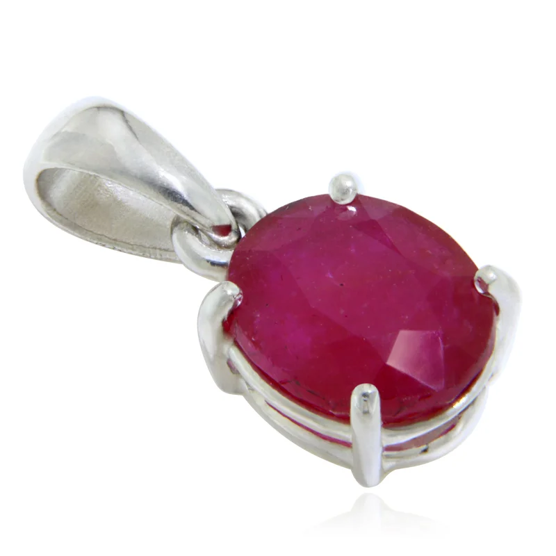 Pandantiv Argint Rubin Natural 3.51 ct - Culoare Vibranta