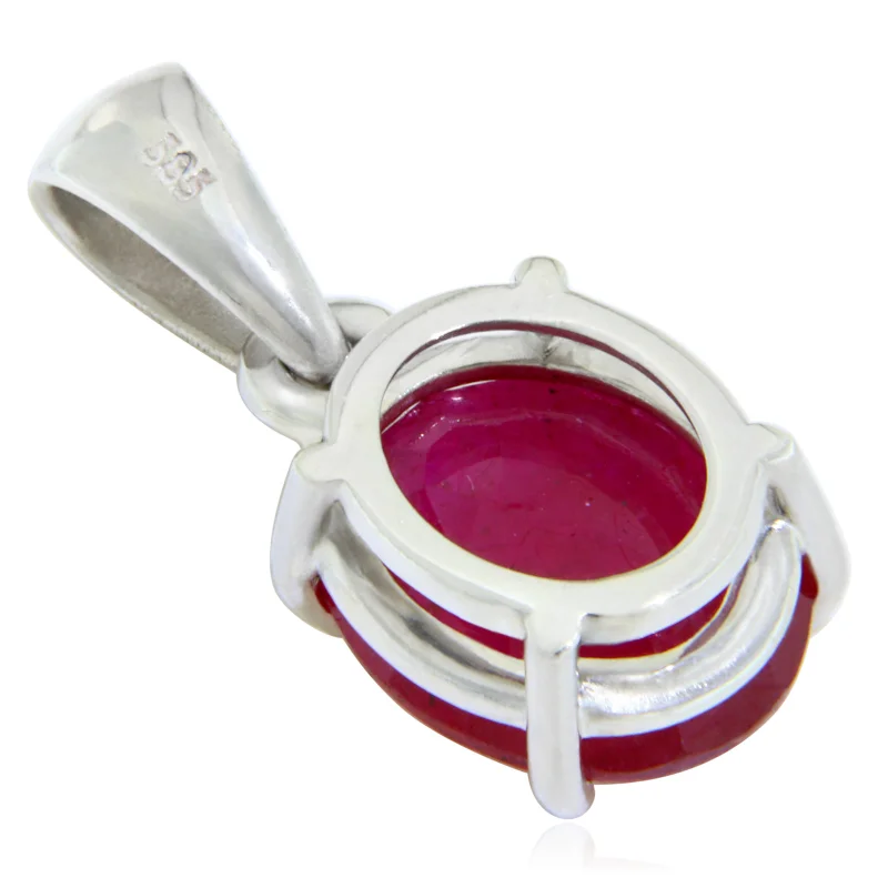Pandantiv Argint Rubin Natural 3.51 ct - Culoare Vibranta