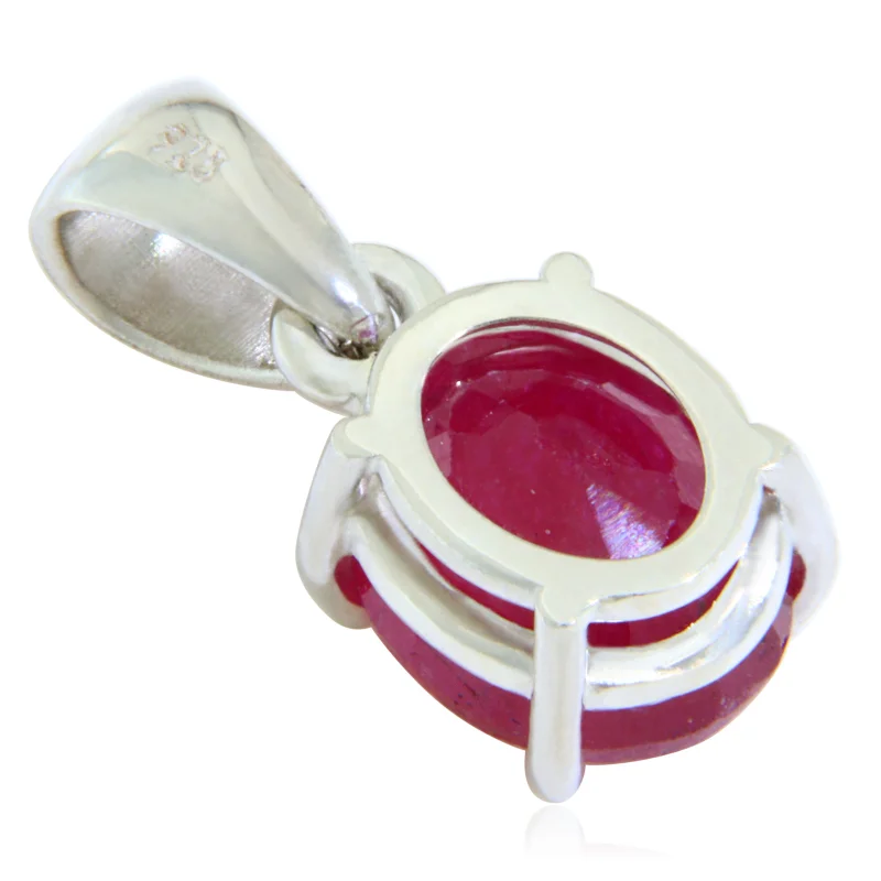 Pandantiv Argint 925 Rubin Natural 3.14 ct - Stralucire Intensa