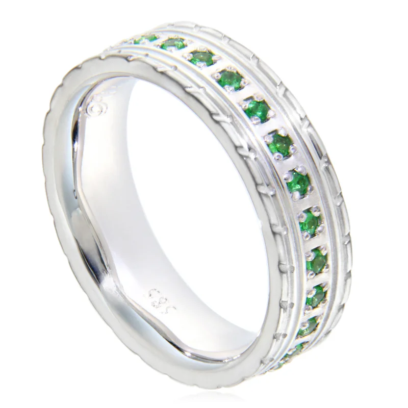 Verighete Eternity Aur Alb 14 k Granate Tsavorit Safire Multicolore