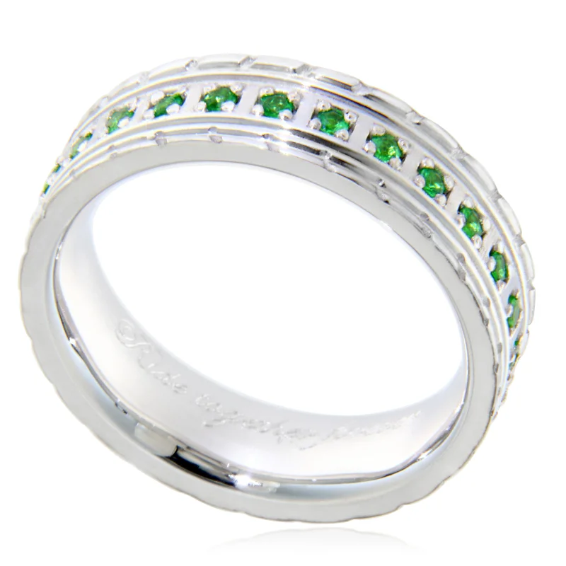 Verigheta Eternity Aur Alb 14 k Granate Tsavorit Naturale - Originalitate si Pasiune