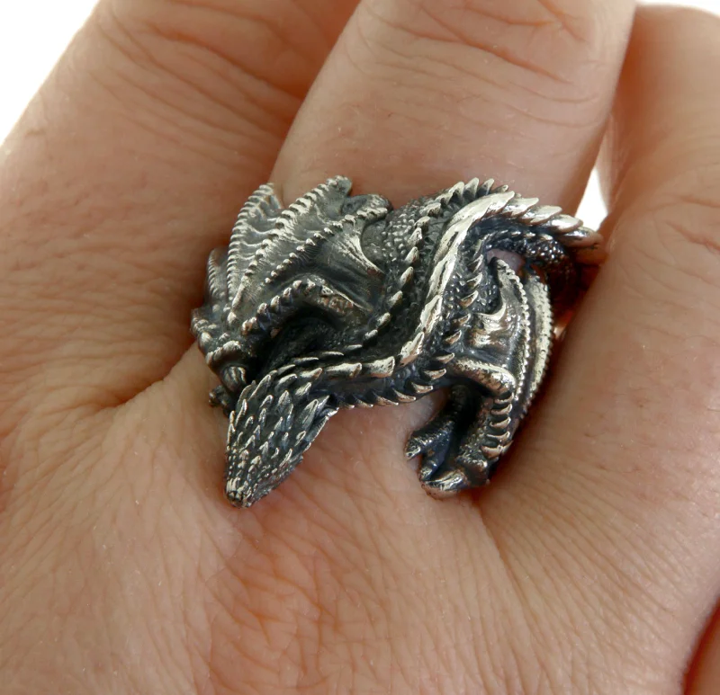 Inel Argint 925 Sculptat Forta Dragonului