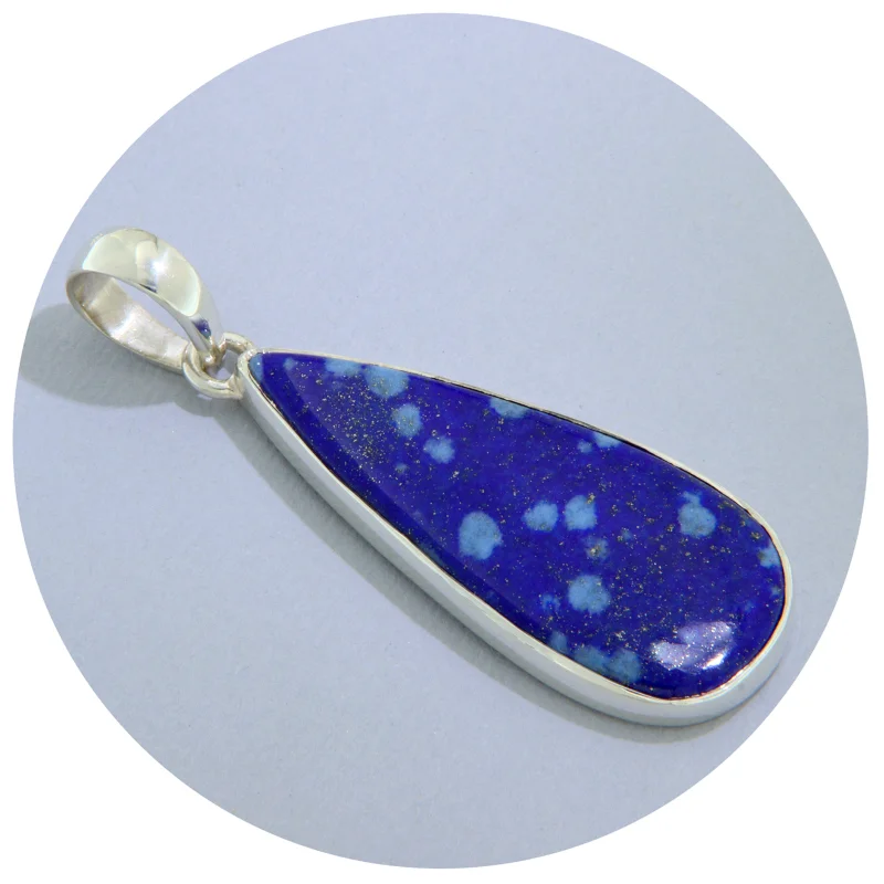  Pandant Argint 925 Lapis Lazuli Natural Para - Eleganta si Mister