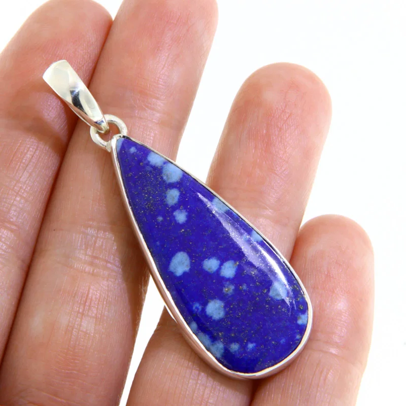  Pandant Argint 925 Lapis Lazuli Natural Para - Eleganta si Mister