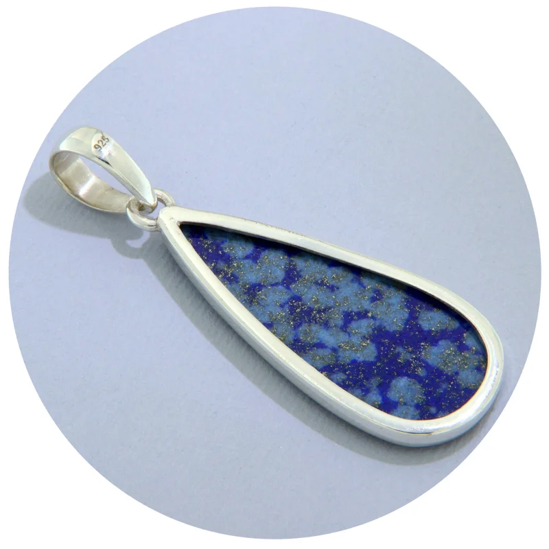  Pandant Argint 925 Lapis Lazuli Natural Para - Eleganta si Mister