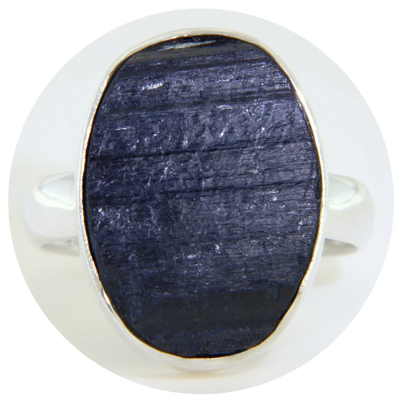 Inel Argint 925 Turmalina Neagra Ovala Naturala - Eleganta si Forta