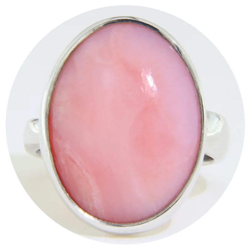 Inel Argint 925 Opal roz Natural Oval - Stralucire Naturala