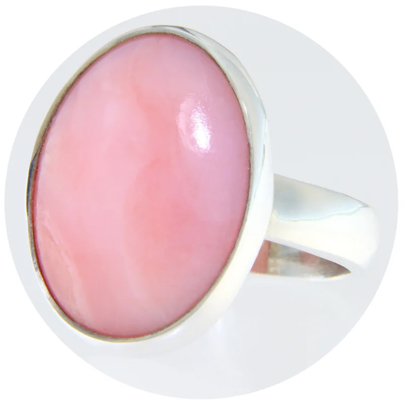 Inel Argint 925 Opal roz Natural Oval - Stralucire Naturala