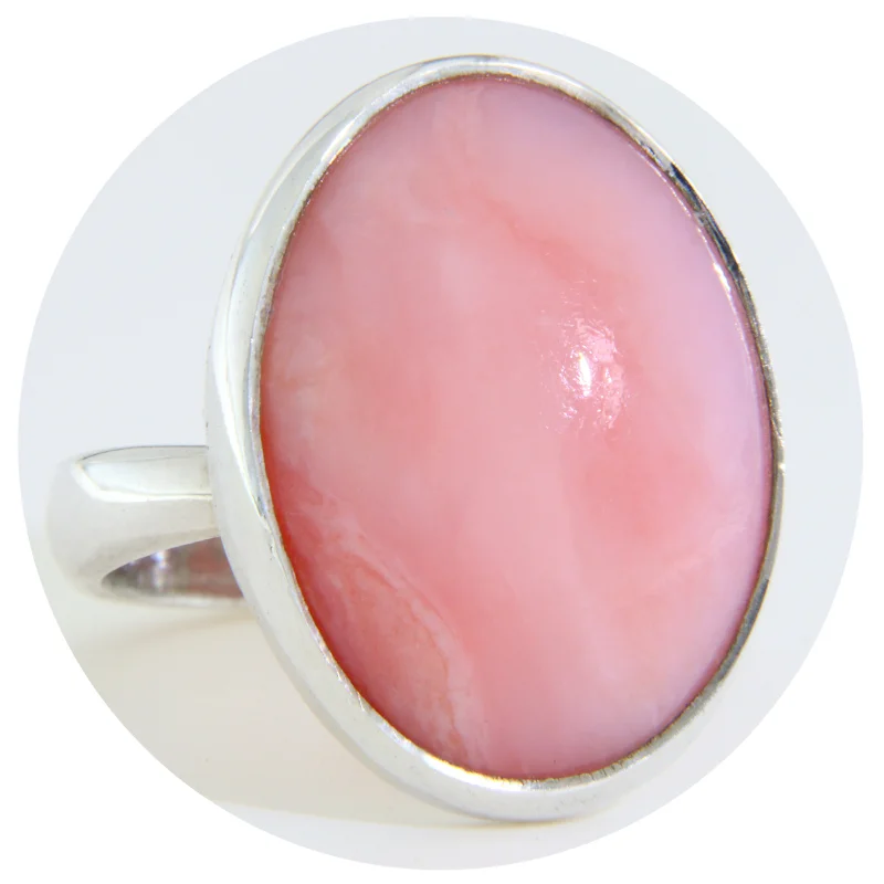 Inel Argint 925 Opal roz Natural Oval - Stralucire Naturala