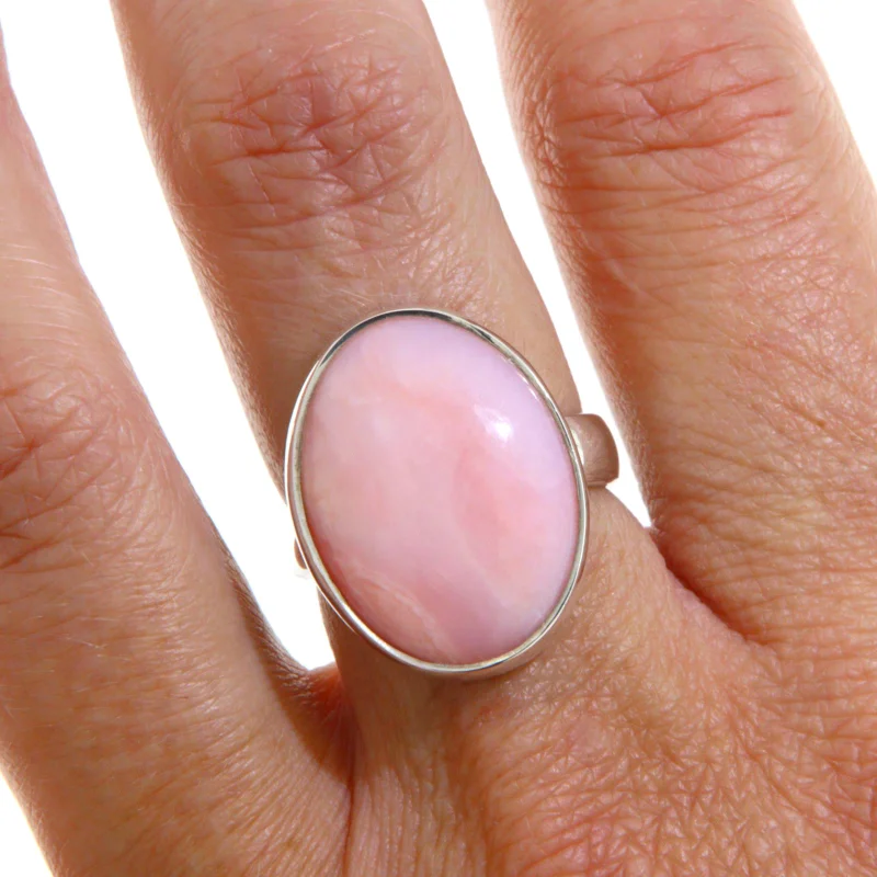 Inel Argint 925 Opal roz Natural Oval - Stralucire Naturala