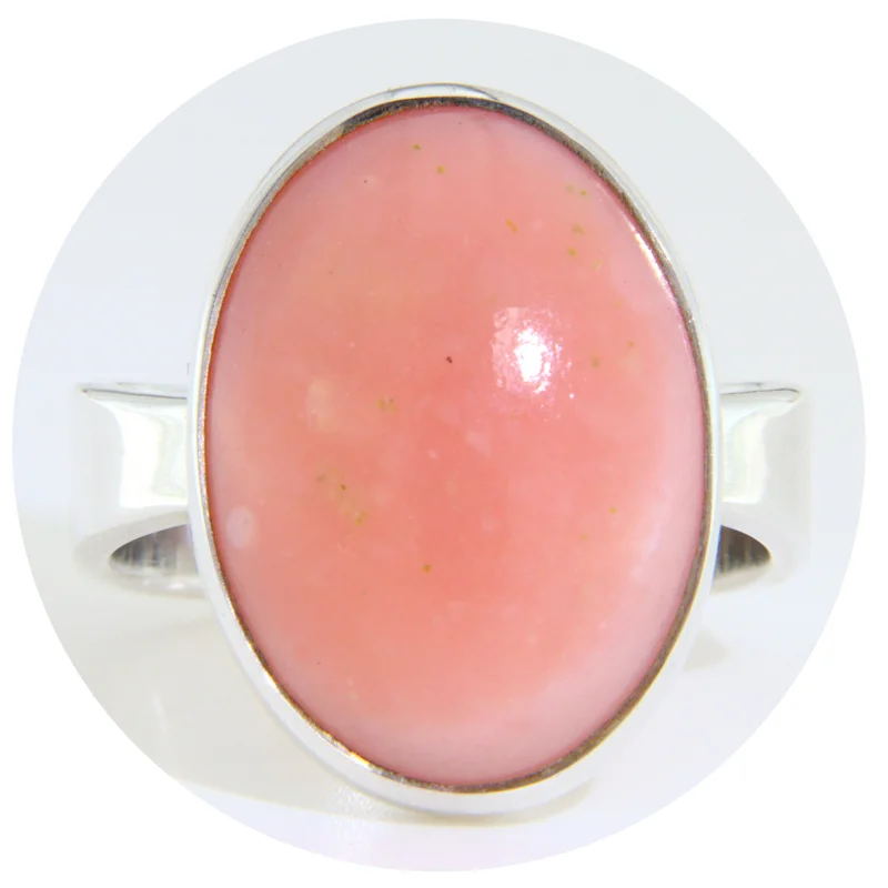 Inel Argint 925 Opal roz Natural Oval - Delicat si Cald