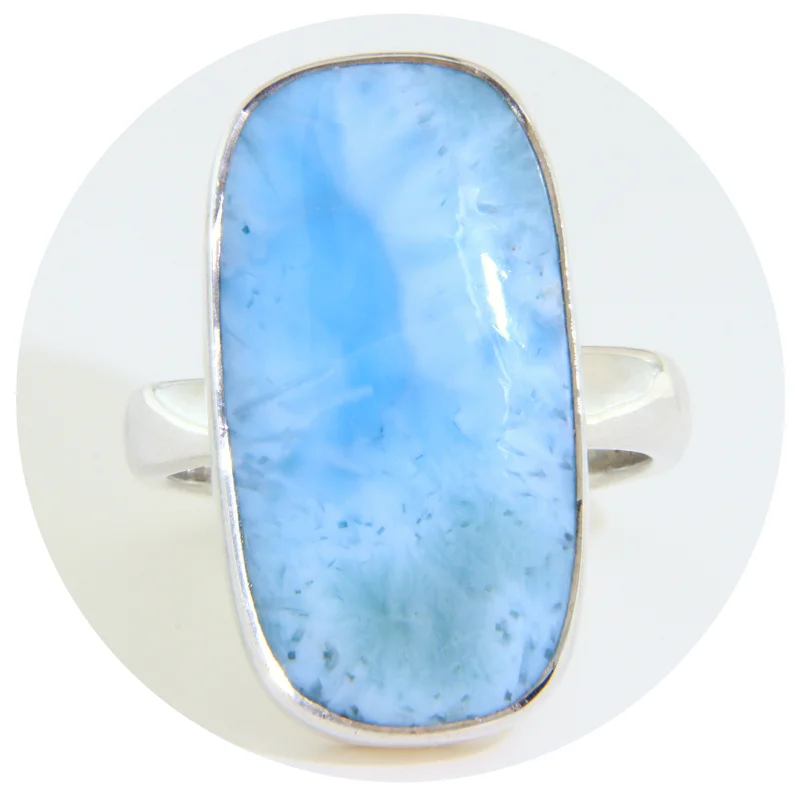 Inel Argint 925 Larimar Natural - Calm si Rafinament