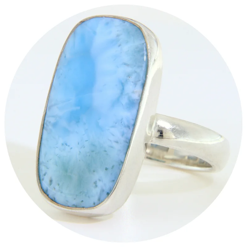 Inel Argint 925 Larimar Natural - Calm si Rafinament