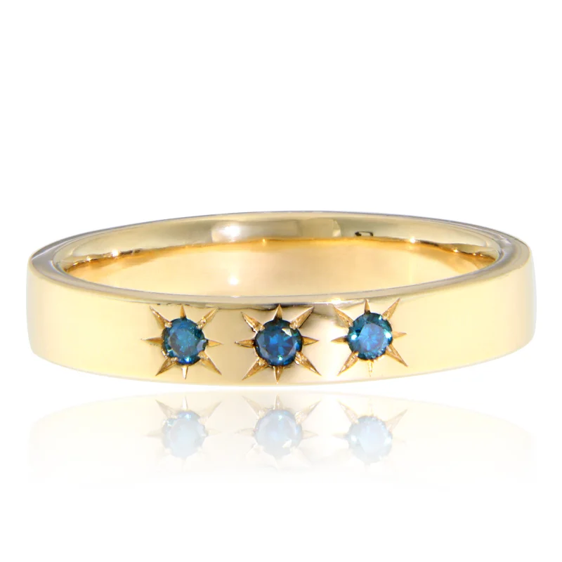  Verigheta Aur 14k Diamante Albe si Albastre Naturale - Design Reversibil cu Doua Fete